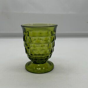 Vintage Colony Whitehall Green Avocado Footed Tumbler 9 OZ EUC